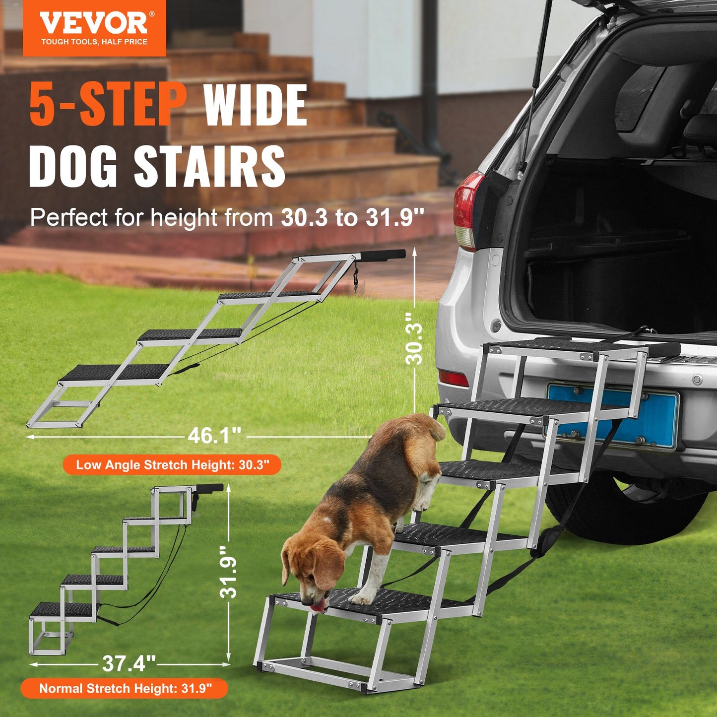 Escalera Plegable AURA Step - Aluminio Reforzado para Perros Senior.