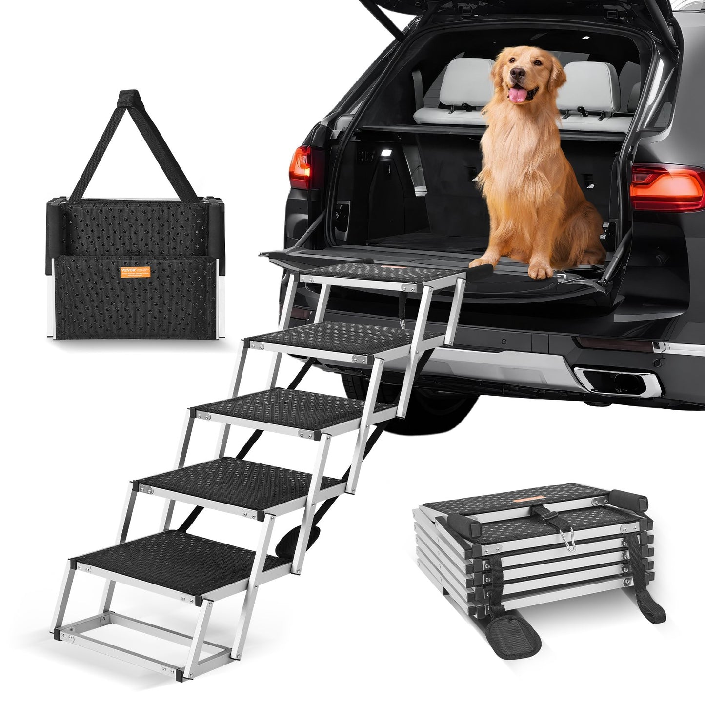 Escalera Plegable AURA Step - Aluminio Reforzado para Perros Senior.